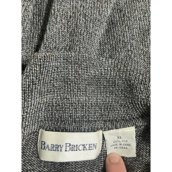 Barry Bricken Mens 100% Silk Long Sleeve Knit Collared Sweater Shirt Size XLarge - Picture 5 of 7